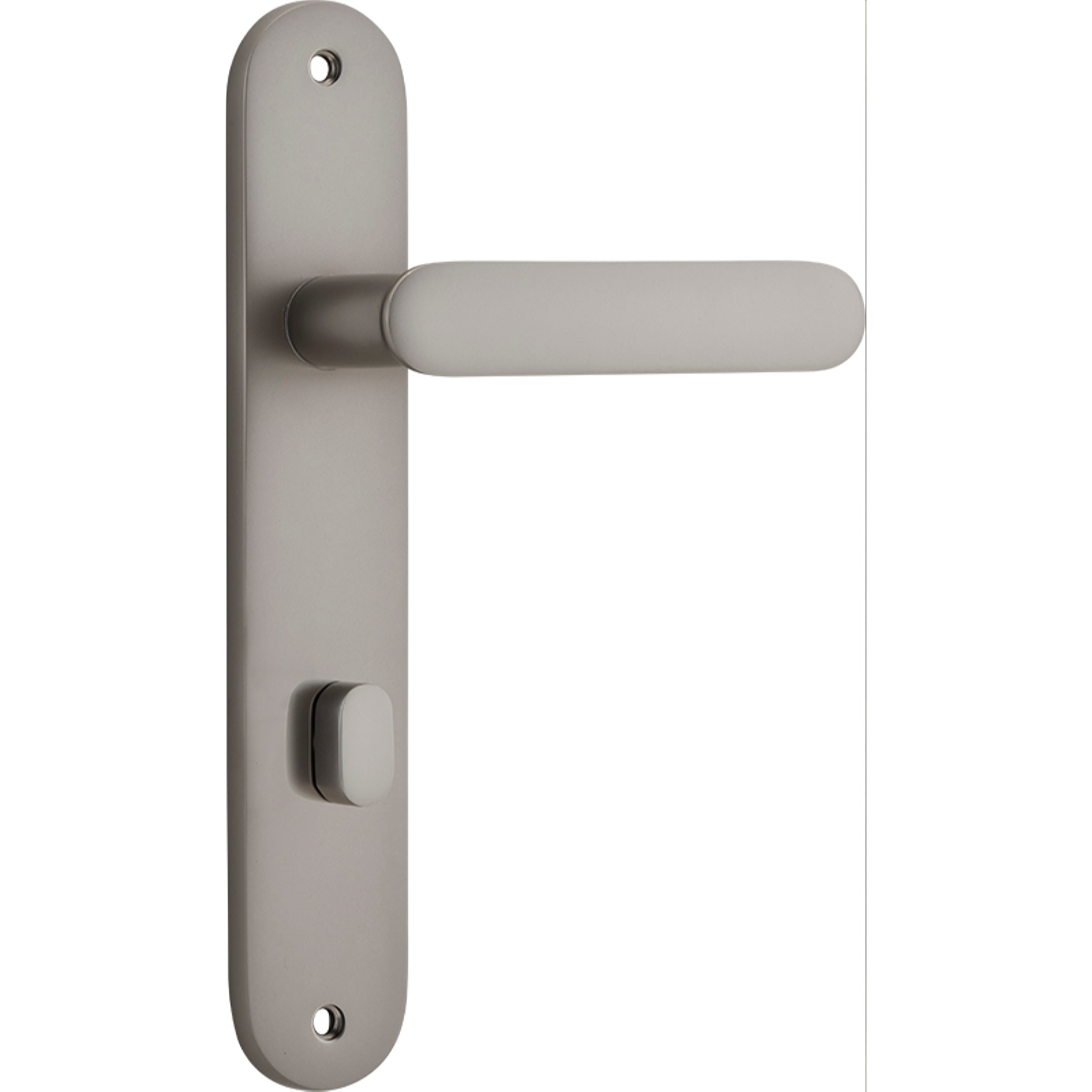 Iver Door Handle Bronte Oval Privacy Satin Nickel