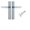 Iver Door Handle Bronte Rectangular Brushed Chrome Passage Kit