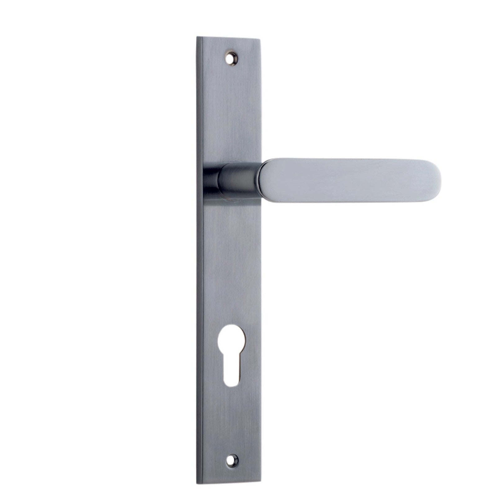 Iver Door Handle Bronte Rectangular Euro Brushed Chrome