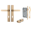 Iver Door Handle Bronte Rectangular Euro Pair Key/Key Brushed Brass Entrance Kit