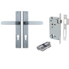 Iver Door Handle Bronte Rectangular Euro Pair Key/Key Brushed Chrome Entrance Kit