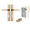 Iver Door Handle Bronte Rectangular Euro Pair Key/Key Polished Brass Entrance Kit