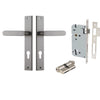 Iver Door Handle Bronte Rectangular Euro Pair Key/Key Satin Nickel Entrance Kit