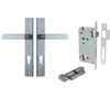 Iver Door Handle Bronte Rectangular Euro Pair Key/Thumb Brushed Chrome Entrance Kit