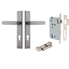 Iver Door Handle Bronte Rectangular Euro Pair Key/Thumb Satin Nickel Entrance Kit