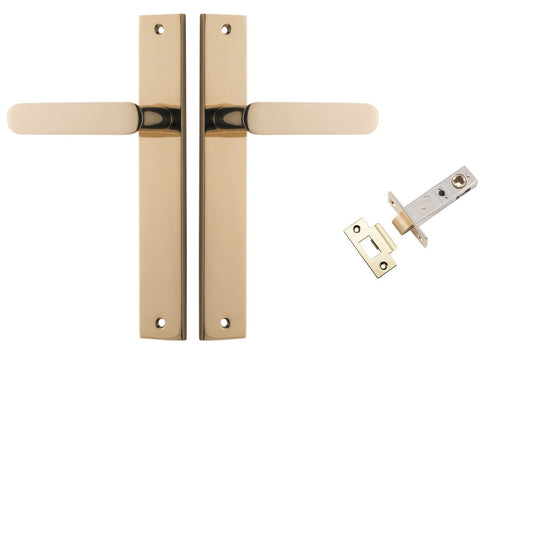 Iver Door Handle Bronte Rectangular Polished Brass Passage Kit