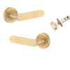 Iver Door Handle Bronte Rose Round Brushed Brass Passage Kit