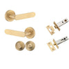 Iver Door Handle Bronte Rose Round Brushed Brass Privacy Kit