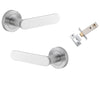 Iver Door Handle Bronte Rose Round Brushed Chrome Passage Kit