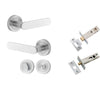 Iver Door Handle Bronte Rose Round Brushed Chrome Privacy Kit