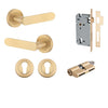 Iver Door Handle Bronte Rose Round Pair Key/Key Brushed Brass Entrance Kit