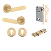 Iver Door Handle Bronte Rose Round Pair Key/Thumb Brushed Brass Entrance Kit