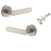 Iver Door Handle Bronte Rose Round Satin Nickel Passage Kit