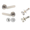 Iver Door Handle Bronte Rose Round Satin Nickel Privacy Kit