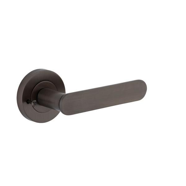 Iver Door Handle Bronte Rose Round Signature Brass Inbuilt Privacy Kit