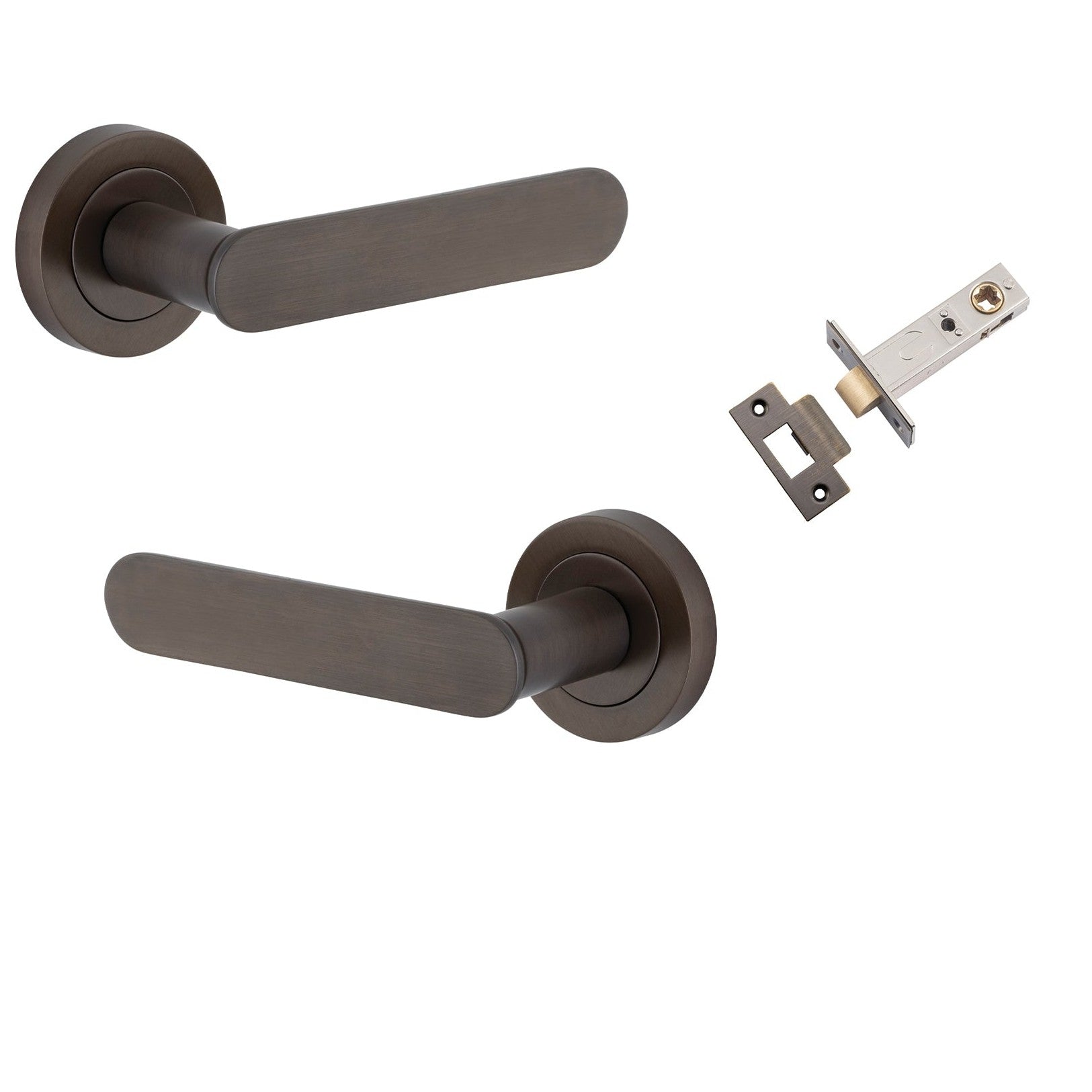 Iver Door Handle Bronte Rose Round Signature Brass Passage Kit