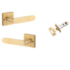 Iver Door Handle Bronte Rose Square Brushed Brass Inbuilt Privacy Kit