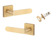 Iver Door Handle Bronte Rose Square Brushed Brass Passage Kit