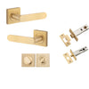 Iver Door Handle Bronte Rose Square Brushed Brass Privacy Kit