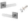 Iver Door Handle Bronte Rose Square Brushed Chrome Passage Kit