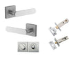 Iver Door Handle Bronte Rose Square Brushed Chrome Privacy Kit