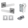 Iver Door Handle Bronte Rose Square Pair Key/Key Brushed Chrome Entrance Kit