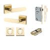 Iver Door Handle Bronte Rose Square Pair Key/Key Polished Brass Entrance Kit