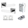 Iver Door Handle Bronte Rose Square Pair Key/Key Polished Chrome Entrance Kit