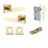 Iver Door Handle Bronte Rose Square Pair Key/Thumb Polished Brass Entrance Kit