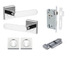 Iver Door Handle Bronte Rose Square Pair Key/Thumb Polished Chrome Entrance Kit