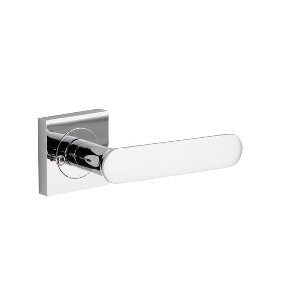 Iver Door Handle Bronte Rose Square Polished Chrome Inbuilt Privacy Kit