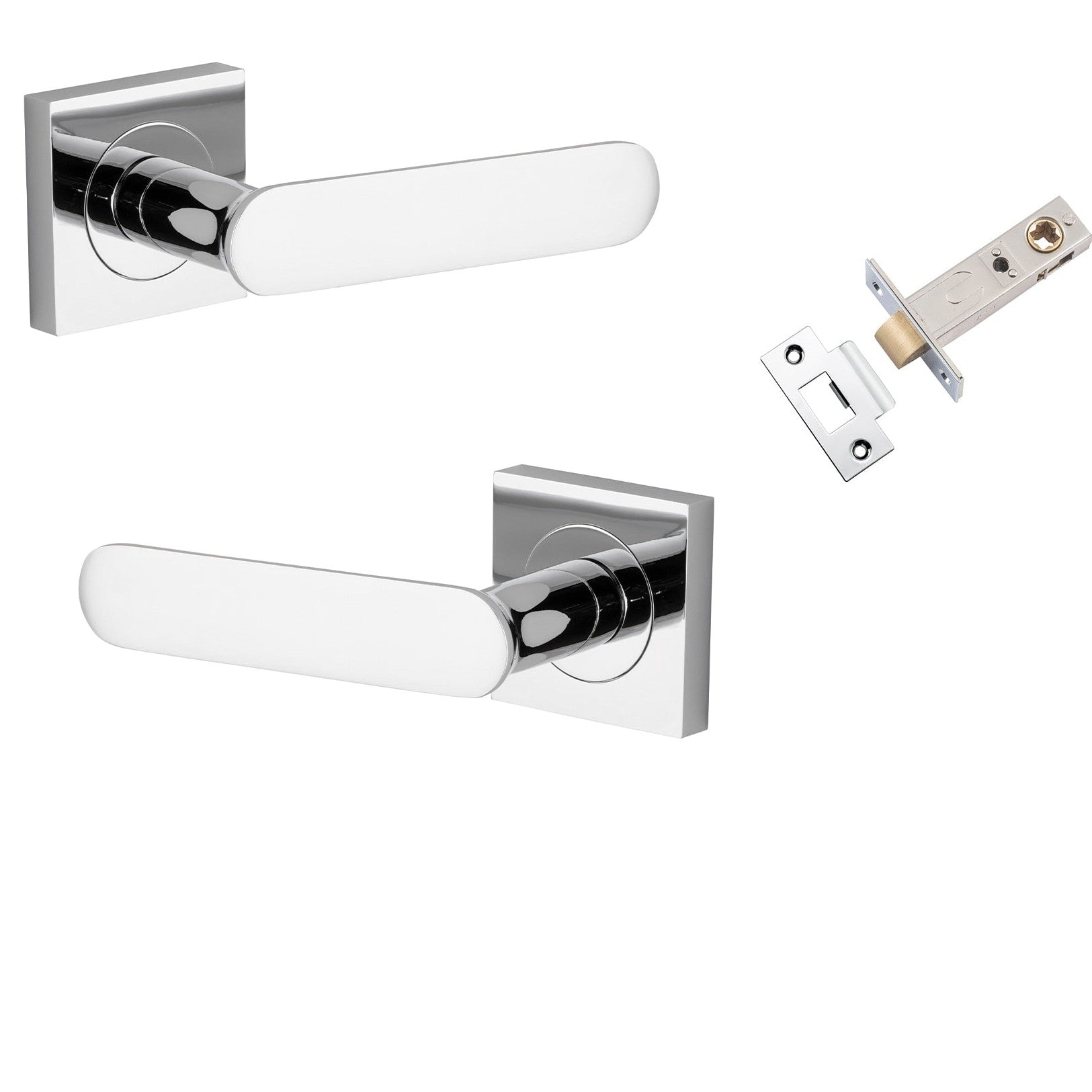 Iver Door Handle Bronte Rose Square Polished Chrome Passage Kit