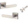 Iver Door Handle Bronte Rose Square Satin Nickel Passage Kit