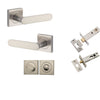 Iver Door Handle Bronte Rose Square Satin Nickel Privacy Kit