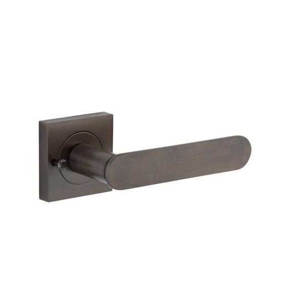 Iver Door Handle Bronte Rose Square Signature Brass Inbuilt Privacy Kit