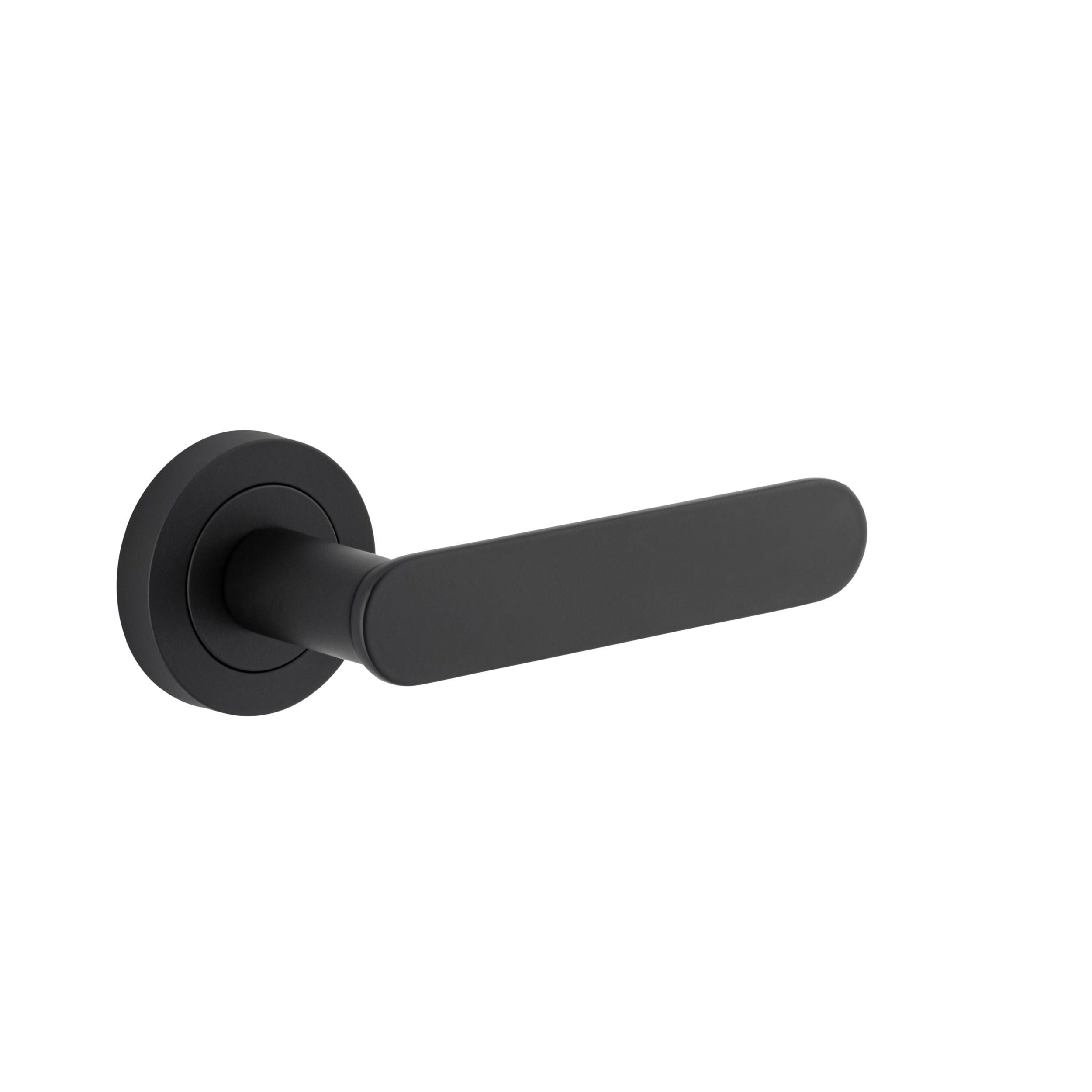 Iver Door Handle Bronte Round Rose Pair Matt Black