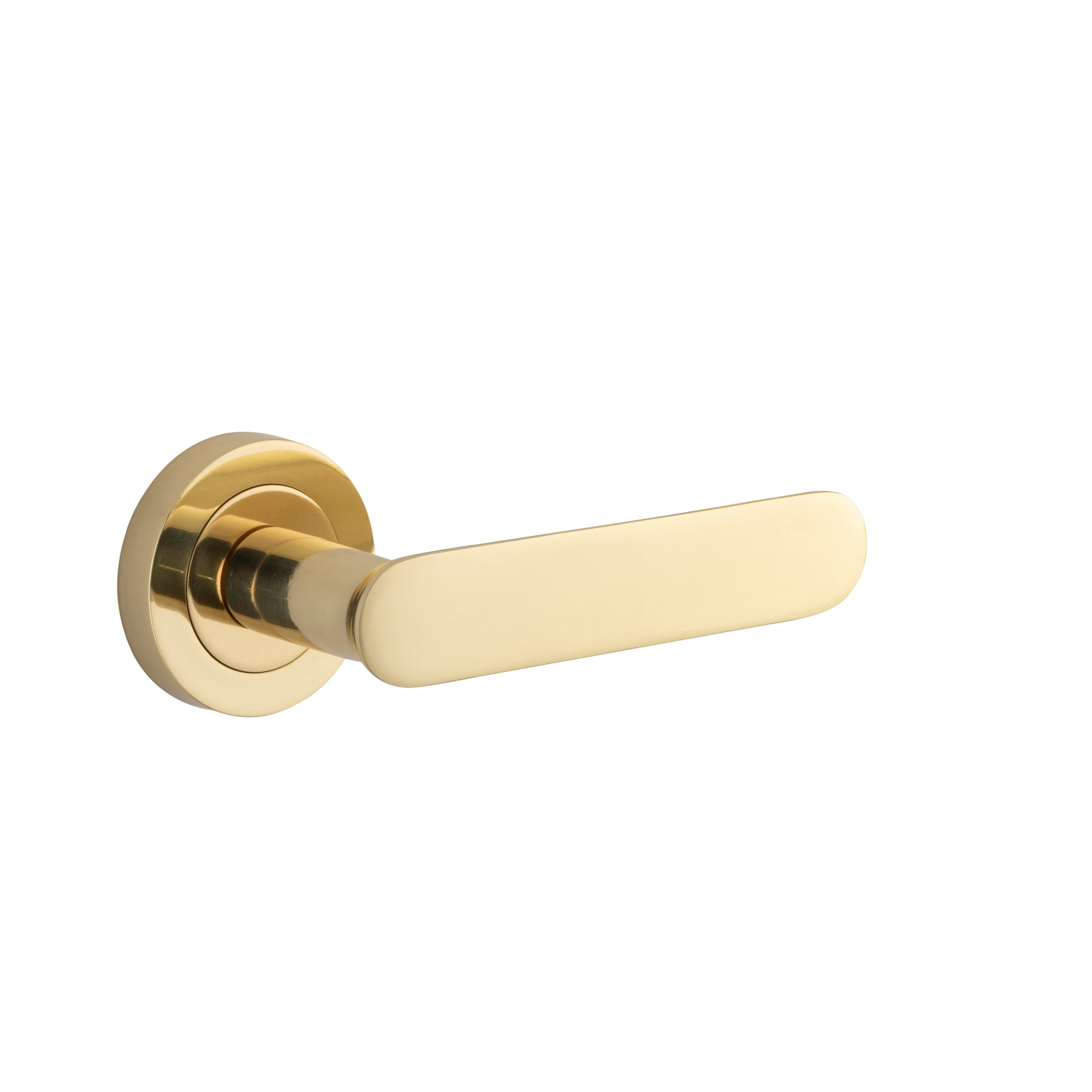 Iver Door Handle Bronte Round Rose Pair Polished Brass