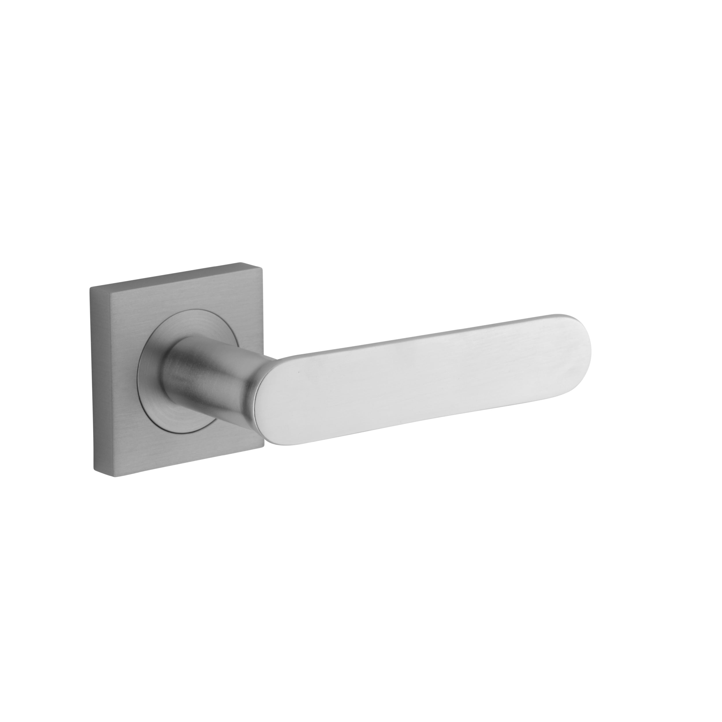 Iver Door Handle Bronte Square Rose Pair Brushed Chrome