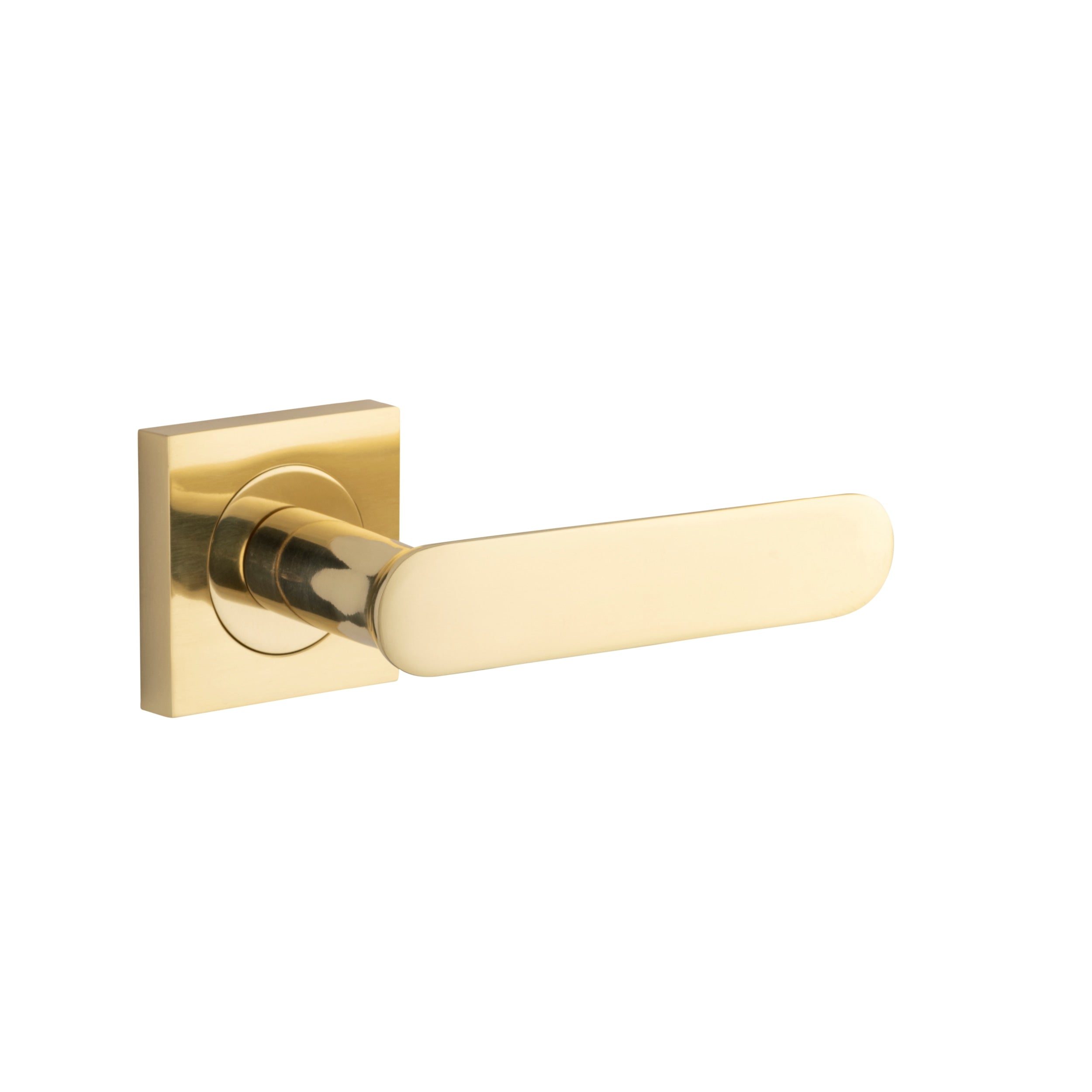 Iver Door Handle Bronte Square Rose Pair Polished Brass