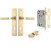 Iver Door Handle Brunswick Chamfered Euro Key/Key Brushed Gold PVD Entrance Kit