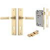 Iver Door Handle Brunswick Chamfered Euro Key/Thumb Brushed Gold PVD Entrance Kit