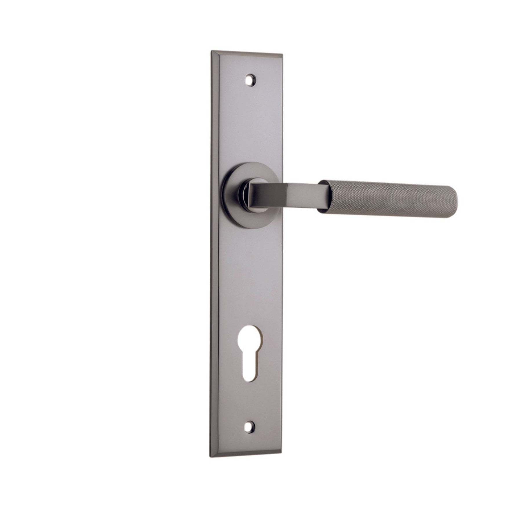 Iver Door Handle Brunswick Chamfered Euro Satin Nickel