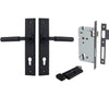 Iver Door Handle Brunswick Chamfered Key/Thumb Matt Black Entrance Kit