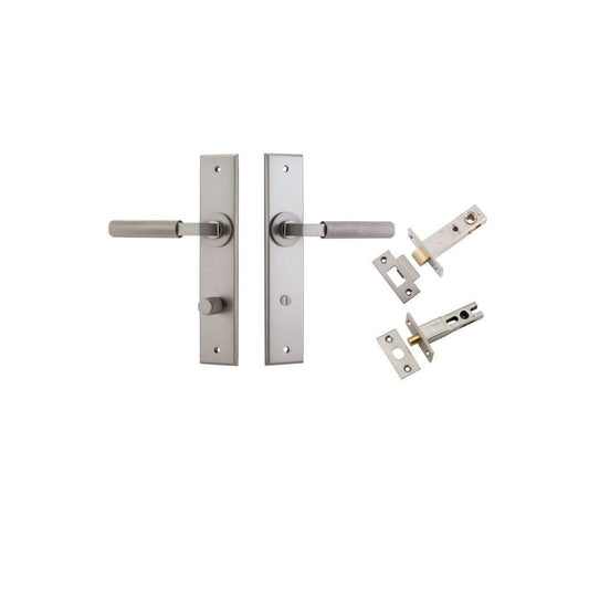 Iver Door Handle Brunswick Chamfered Privacy Satin Nickel Privacy Kit