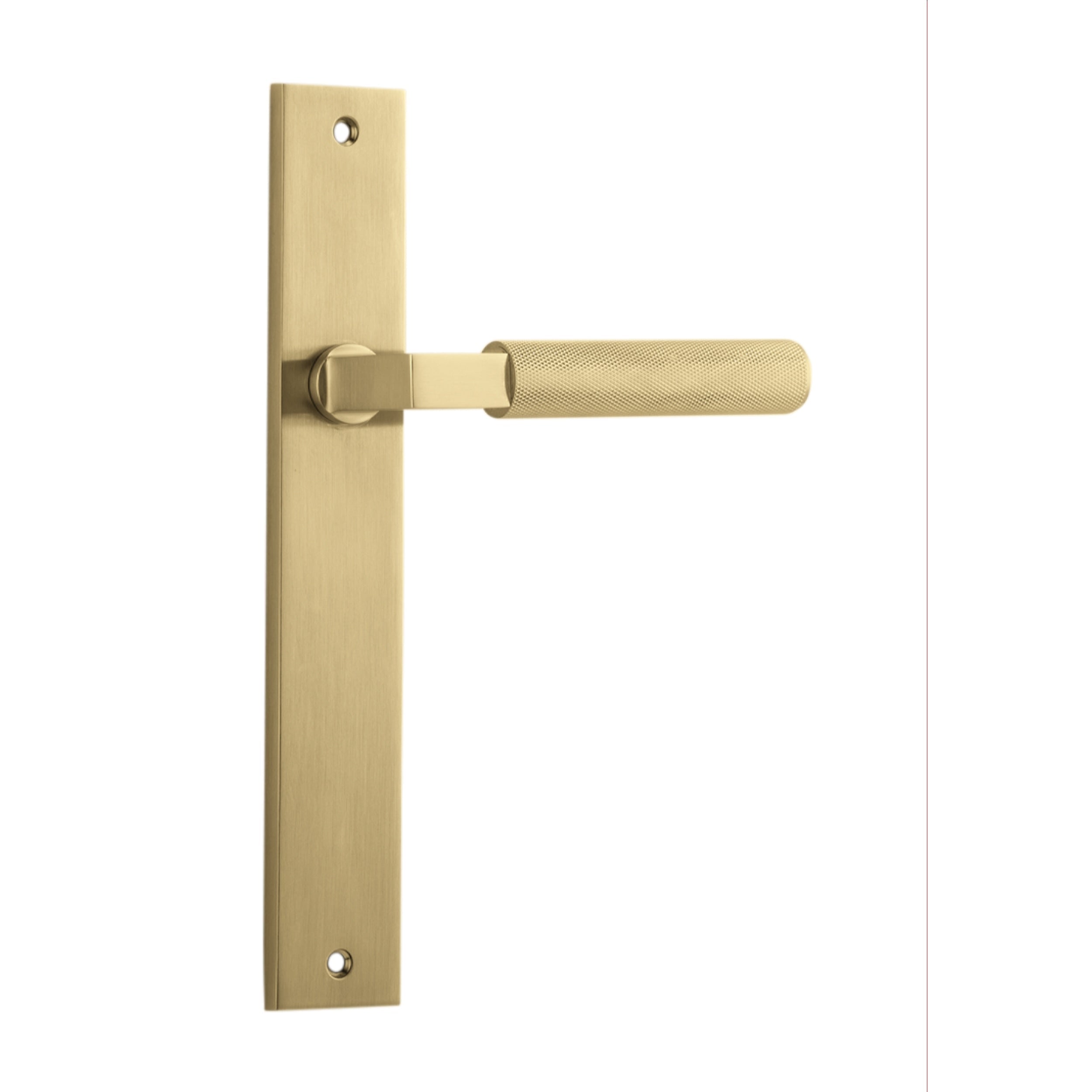 Iver Door Handle Brunswick Knurled Rectangular Latch Brushed Gold PVD