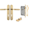 Iver Door Handle Brunswick Oval Euro Key/Key Brushed Gold PVD Entrance Kit