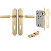 Iver Door Handle Brunswick Oval Euro Key/Thumb Brushed Gold PVD Entrance Kit