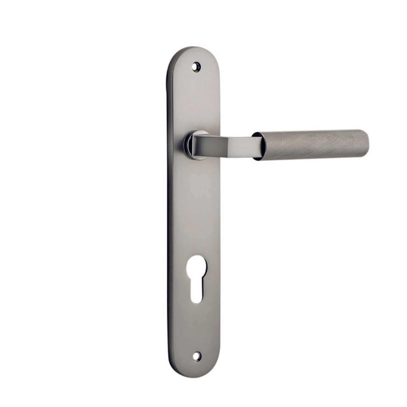 Iver Door Handle Brunswick Oval Euro Satin Nickel