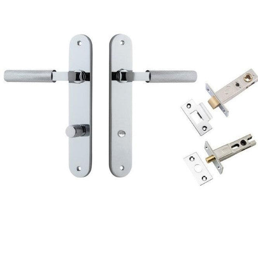 Iver Door Handle Brunswick Oval Privacy Polished Chrome Privacy Kit