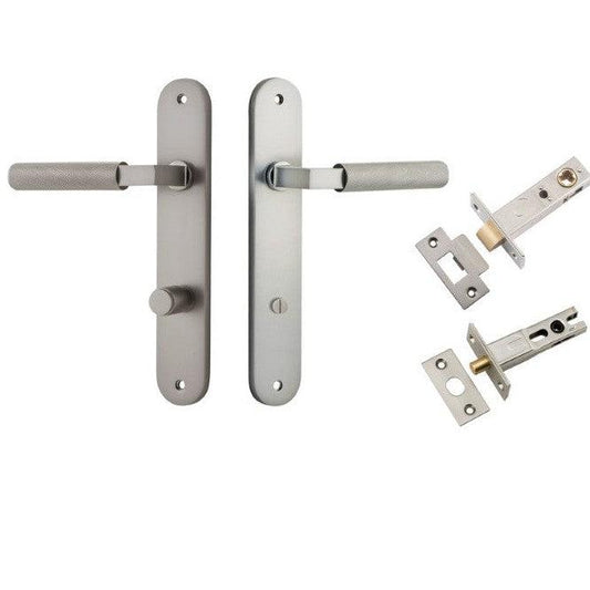 Iver Door Handle Brunswick Oval Privacy Satin Nickel Privacy Kit